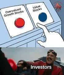 overvalued growth stock , value stocks l Stock Market latest Memes 2022
