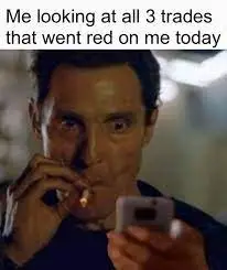 me looking at all the 3 traders that went red on me today l Stock Market latest Memes 2022
