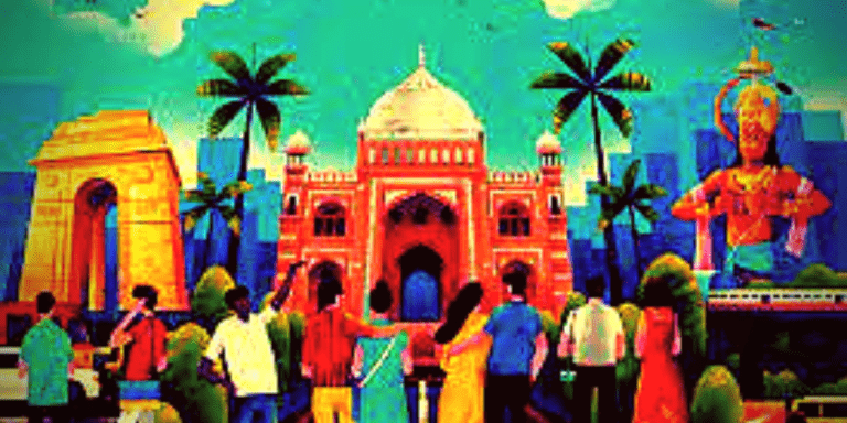 People of all religion are in the front of delhi's famous place. Learning sharks stock market institute in delhi