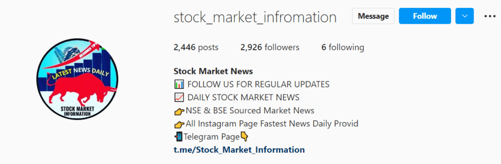 best Indian stock market Instagram Account you should follow, who is the best Indian Stock market Instagram, which stock market account on Instagram we need to Follow to get updated .